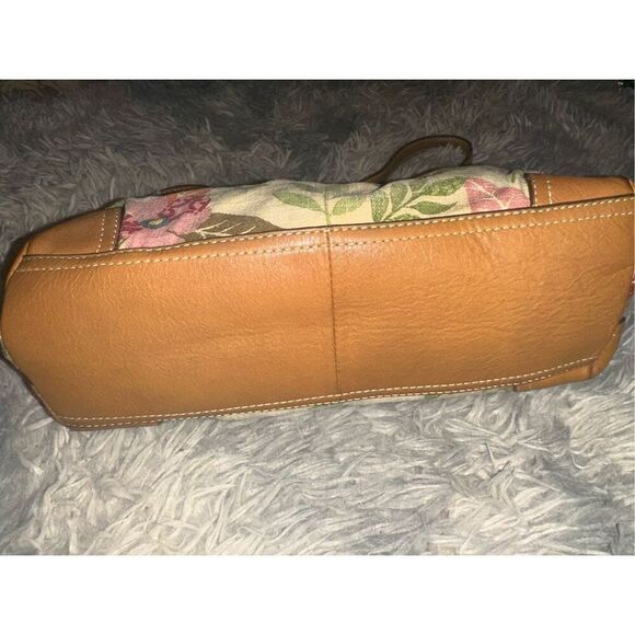 Fossil Floral Tapestry Handbag Purse Shoulder Bag | Vintage Style Grandmacore - Picture 6 of 7